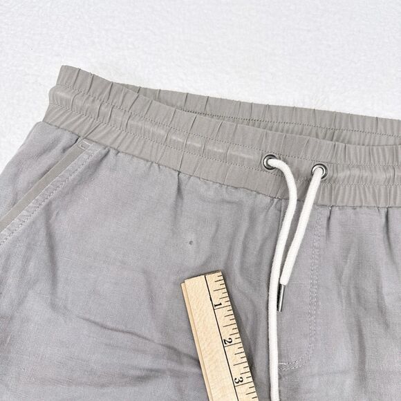 Athleta Bali Linen Ankle Pants Size 6 Gray Elastic Waist Athleisure Casual Light - Picture 9 of 11
